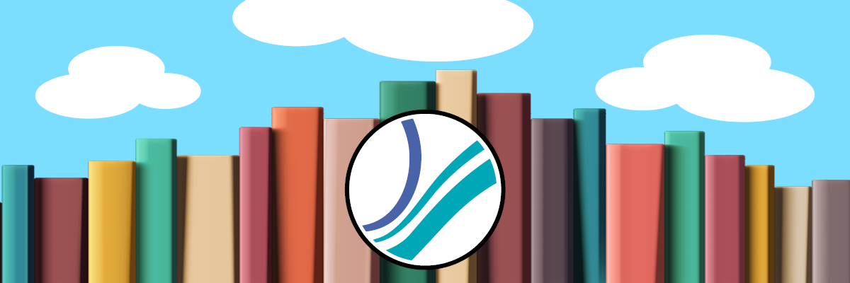 The OPL logo appears in front of books. White clouds and a blue sky can be seen in the background.