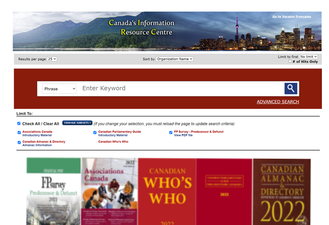 Canada's Information Resource Centre